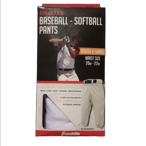 Franklin Deluxe White Baseball Softball Athletic Pants Youth X Small NWT